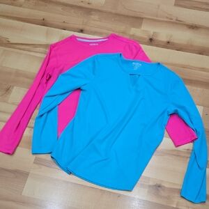 Reel Legends Women's Long Sleeve Tees - Pink and Blue